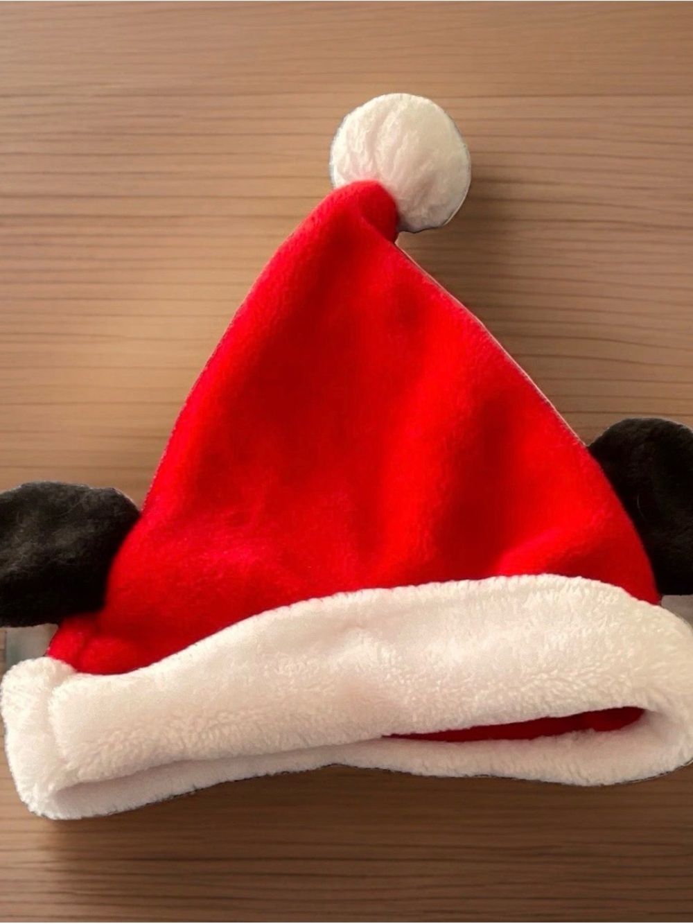 Disney Parks Mickey Mouse Santa Hat Classic Christmas Ears Plush Holiday Cap